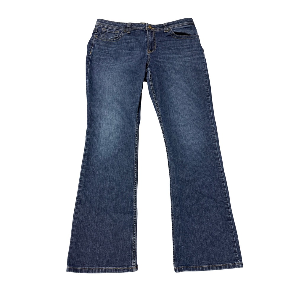Apt. 9 Bootcut Jeans Medium Wash Womens Size 14 Embroidered Flap Back Pockets
